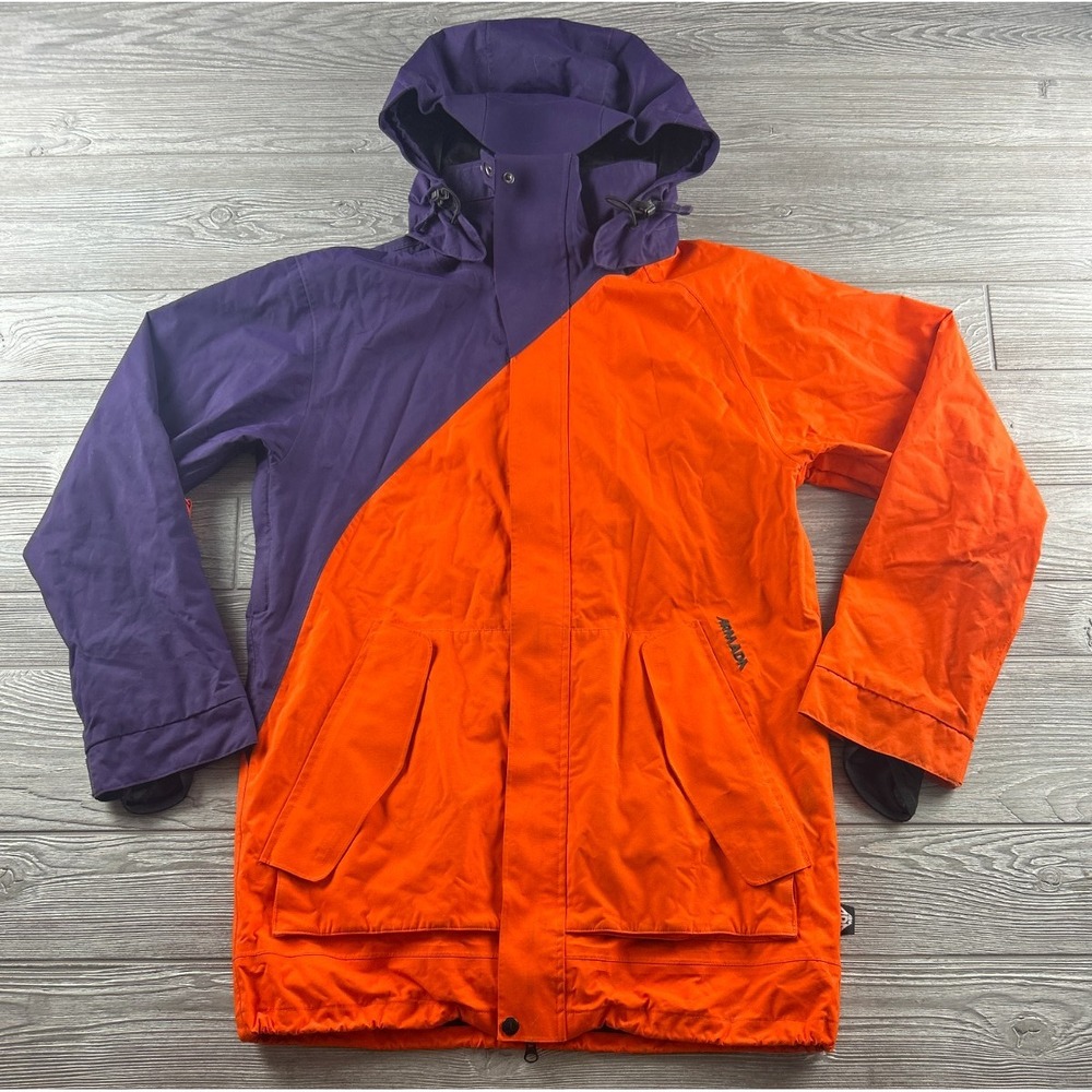 ARMADA Mega Rex 10K Jacket Orange Purple Full Zip Hooded Mens Small Ski Jacket